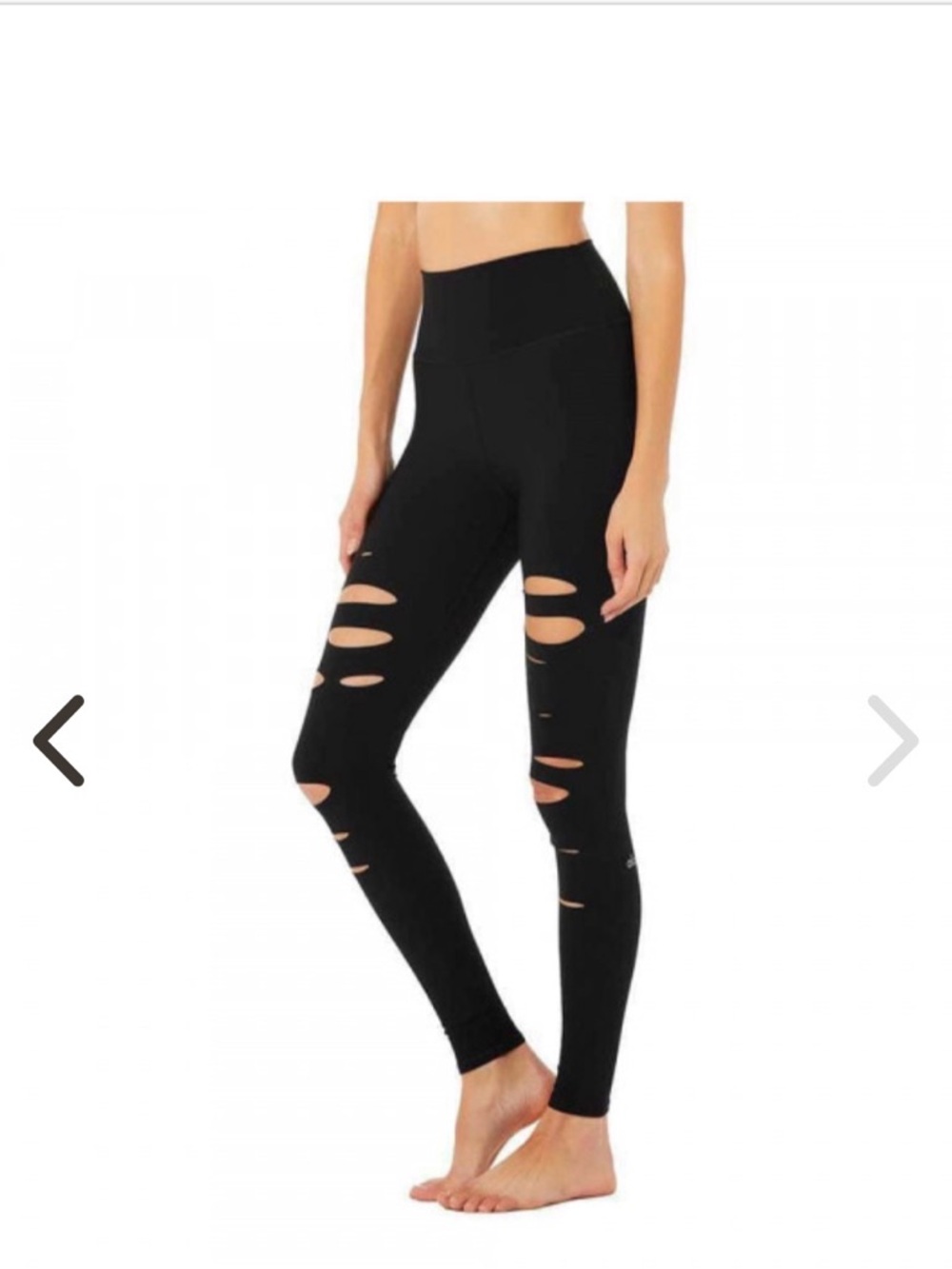 ALO Ripped Warrior Yoga Black High-Waist Leggings Size Small